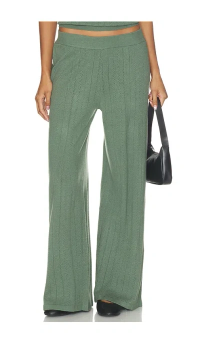 Eberjey Pointelle Straight Leg Pant In Desert Sage
