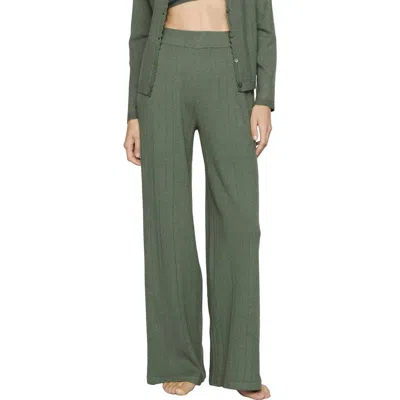 Eberjey Pointelle Straight Leg Pants In Green