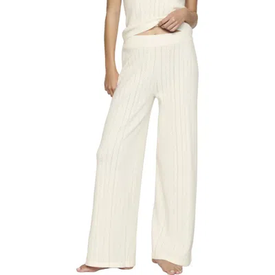 Eberjey Pointelle Straight Leg Pants In Neutral