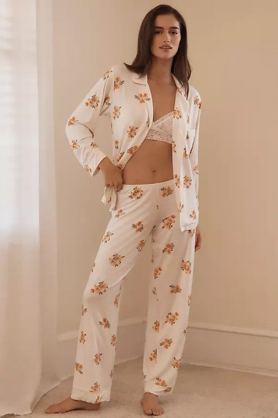 Eberjey Printed Pajama Set In Beige