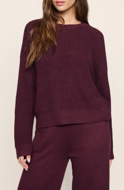 Eberjey Recy Crewneck Sweater In Burgundy