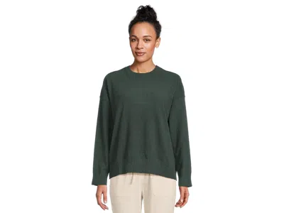 Eberjey Recycled Boucle Crew Pullover Women's Pajama Sets Pine: Xs In Green