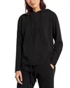 Eberjey Recycled Boucle Hoodie In Black In Black