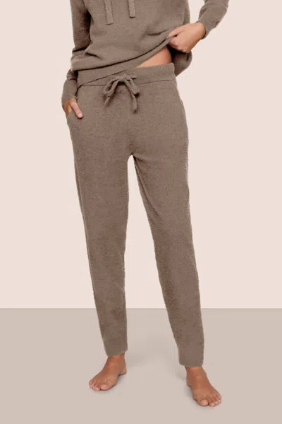 Eberjey Recycled Boucle Jogger Pants In Taupe In Gray