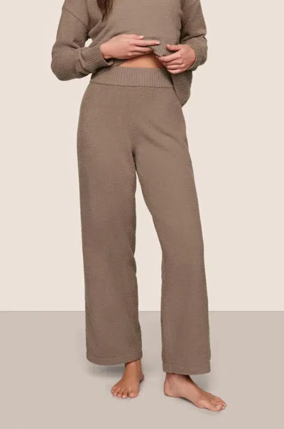 Eberjey Recycled Boucle Pant In Deep Taupe In Brown