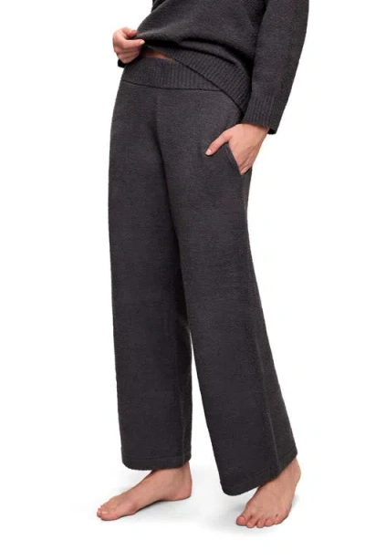Eberjey Recycled Bouclé Wide Leg Trousers In Graphite