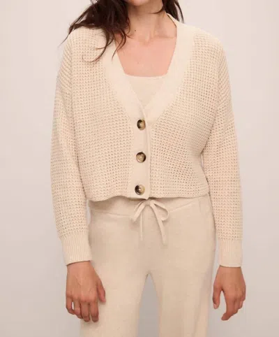 Eberjey Recycled Cropped Cardigan In Oat