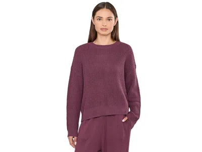 Eberjey Recycled Sweater Cropped Crew Women's Jumpsuit & Rompers One Piece Wildberry: Sm, Cotton/polyester In Gray