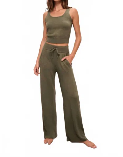 Eberjey Recycled Sweater Pant In Moss In Green