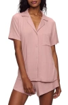 Eberjey Relaxed Rib Short Pajamas In Pink