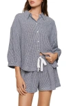 Eberjey Relaxed Tie Waist Linen Blend Shorts In Blue