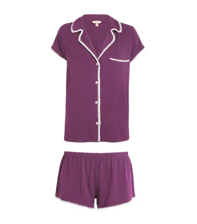 Eberjey Short-sleeve Frida Pyjama Set In Purple