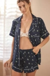 Eberjey Short-sleeve Shorts Pajama Set In Blue