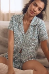 Eberjey Short-sleeve Shorts Pajama Set In Green