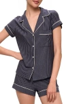 Eberjey Sleep Chic Short Pajamas In Duo Stripe True Navy/ivory