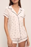 Eberjey Sleep Chic Short Jersey Pajama Set In Little Heart Sorbet