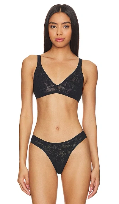 Eberjey Soft Stretch Plunge Bralette In Black