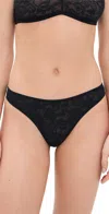 Eberjey Soft Stretch Recycled Lace Thong Black