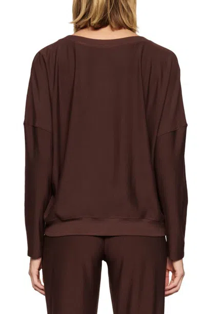 Eberjey Softest Sweats Lounge Pullover In Burgundy