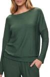 Eberjey Softest Sweats Boat-neck Pullover In Spruce