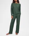 Eberjey Softest Sweats Straight-leg Lounge Pants In Spruce