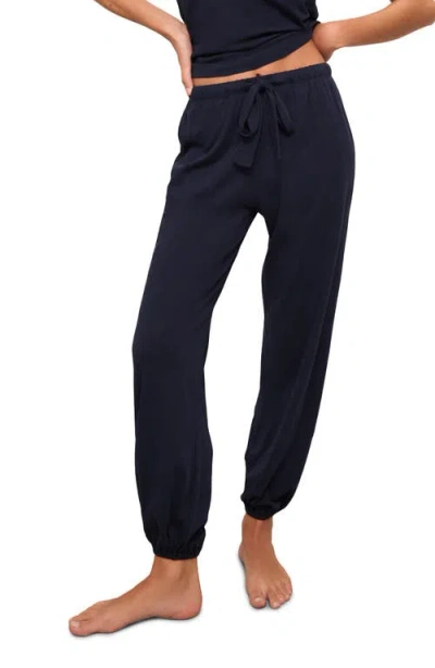 Eberjey Solid Crop Pajama Pants In Navy