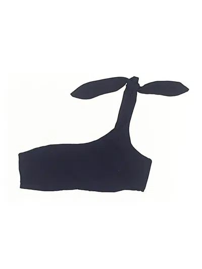 Pre-owned Eberjey Swimsuit Top Blue Solid Pattern Swimwear