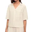 Eberjey Tencel Woven Relaxed Button Front Top In Grey