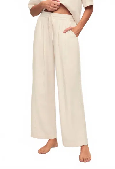 Eberjey Tencel Woven Relaxed Pant In Ecru In Neutral