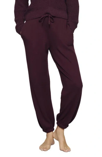 Eberjey Tie Waist Sweater Pants In Brown