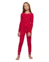 Eberjey Unisex Printed Long Sleeve Pj Set - Little Kid, Big Kid In Red