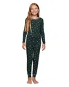 Eberjey Unisex Printed Long Sleeve Pj Set - Little Kid, Big Kid In Green