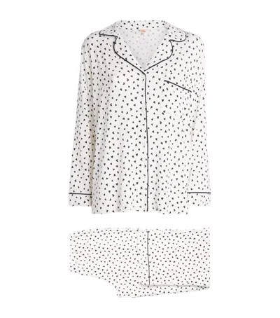 Eberjey Valentines Day Heart Gisele Pyjama Set In White