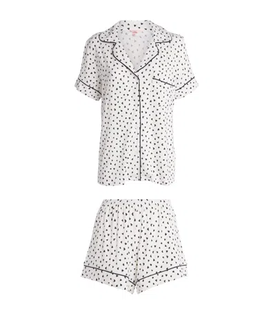Eberjey Valentines Day Heart Gisele Short Pyjama Set In White