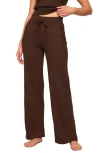 Eberjey Wide Leg Lounge Sweater Pants In Brown