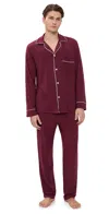 Eberjey William Pajama Set In Burgundy