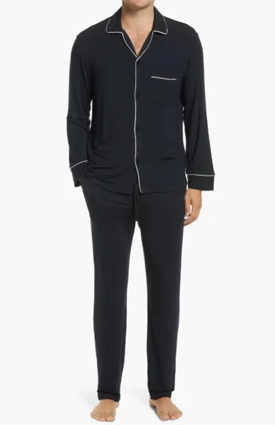 Eberjey William Men's Pajama Set In Black/ivory In Multi