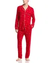 Eberjey William Pajama Set In Winter Wonderland Haute Red/ivory