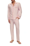 Eberjey William Modal Striped Long Pjs Duo Stripe True Navy/ivory In Duo Stripe Haute Red