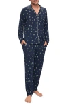 Eberjey William Print Pajamas In Woodland Pine Navy/ivory