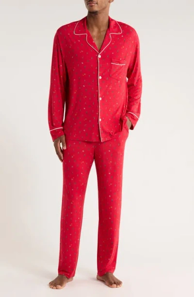 Eberjey William Print Stretch Tencel® Modal Pajamas In Red