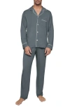 Eberjey William Stretch Tencel® Modal Long Pajamas In Blue
