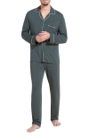 Eberjey William Stretch Tencel® Modal Long Pajamas In Green