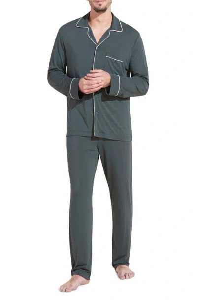 Eberjey William Stretch Tencel® Modal Long Pajamas In Green