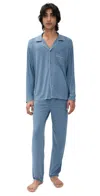 Eberjey William The Long Pj Set Coastal Blue/ice Blue