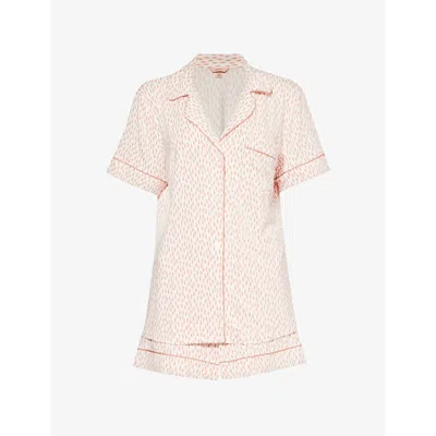 Eberjey Gisele Abstract-pattern Stretch-jersey Pyjamas In D/diamond Rouge Pink