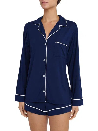 Eberjey Women's Gisele 2-piece Piped Pajama Set In Navy Ivory