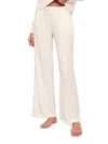 Eberjey Cozy Time Drawstring Wide Leg Pants In White