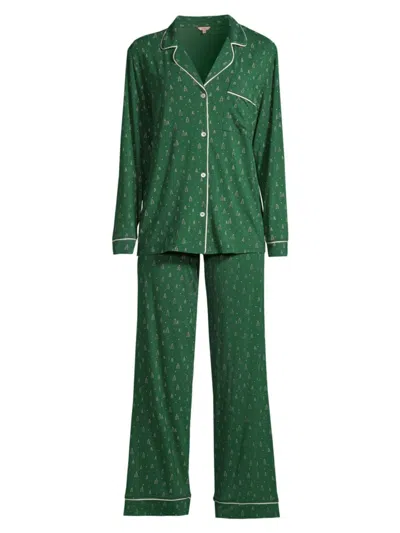 Eberjey Women's Gisele Tree Pajamas In Green