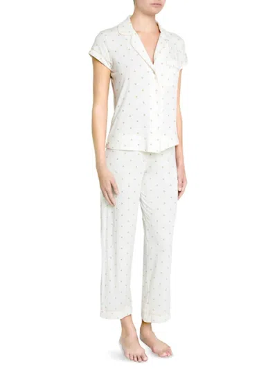 Eberjey Women's Giving Palm 2-piece Cropped Pajama Set In Neutral